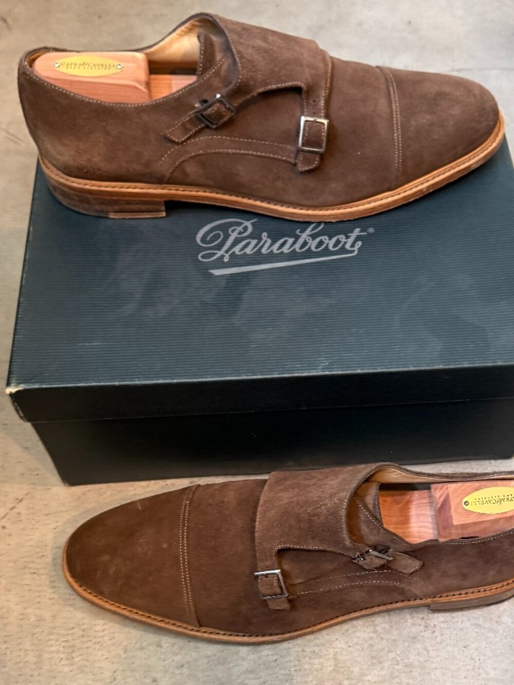 Paraboot Vigny Monk Strap - Coffee Suede - 12 (fits 13)